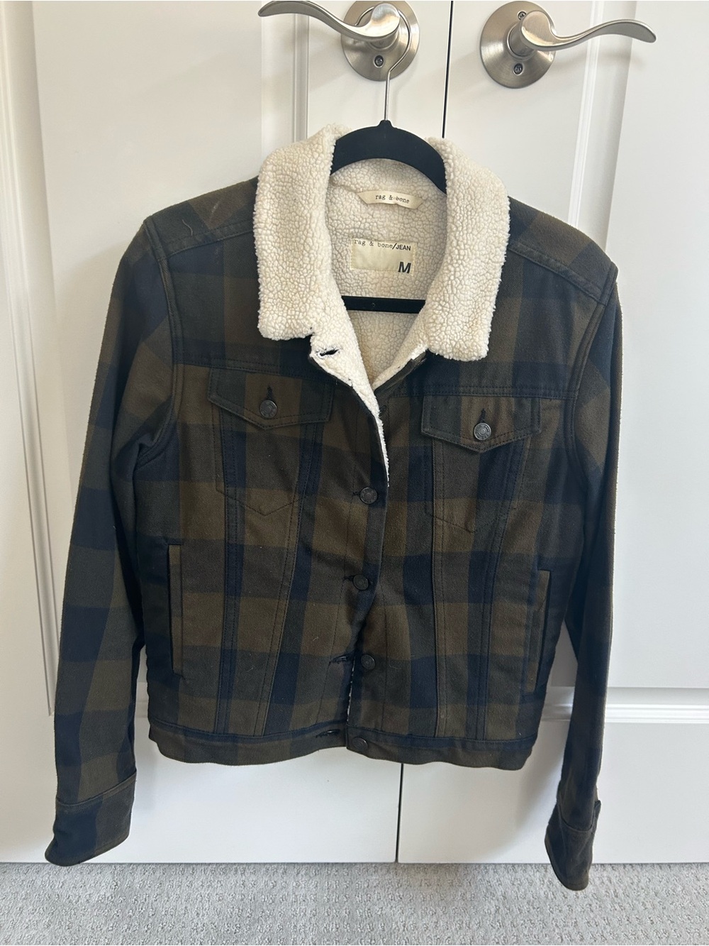 rag & bone Cream Sherpa-Lined Jacket